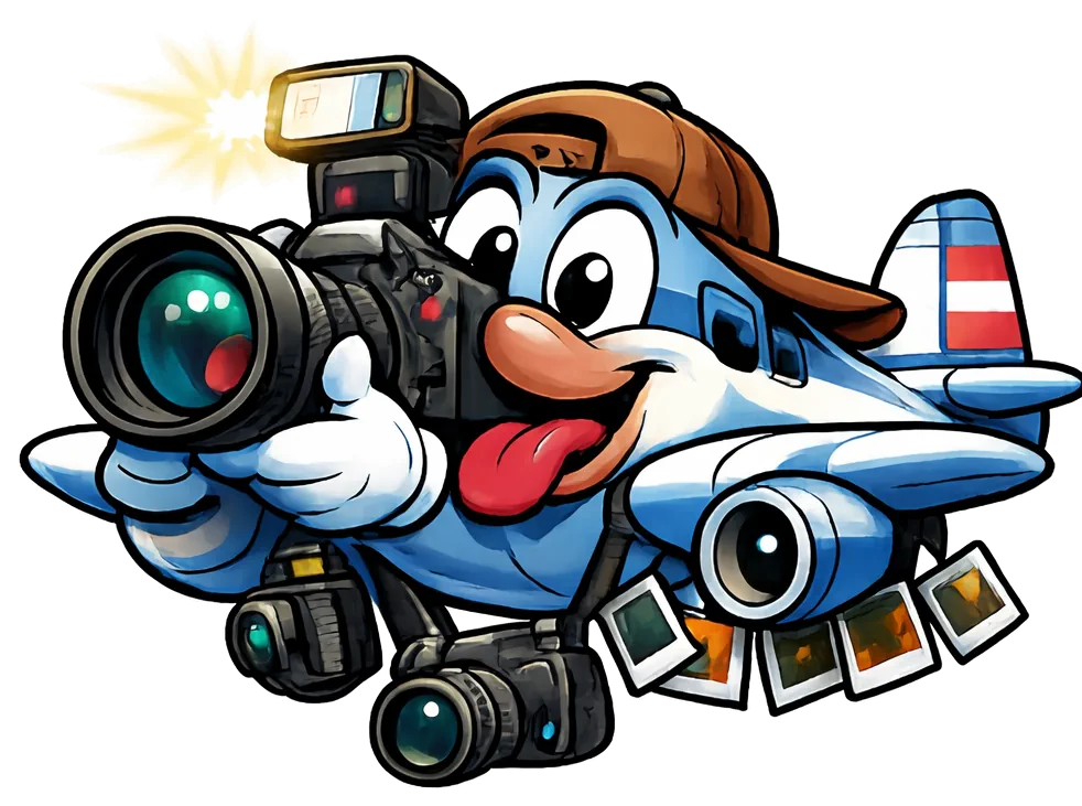 Post 8 cartoon photographer airplane